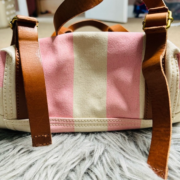 Madewell The Canvas Somerset Backpack in petal pink strip | NWT | - Picture 4 of 7